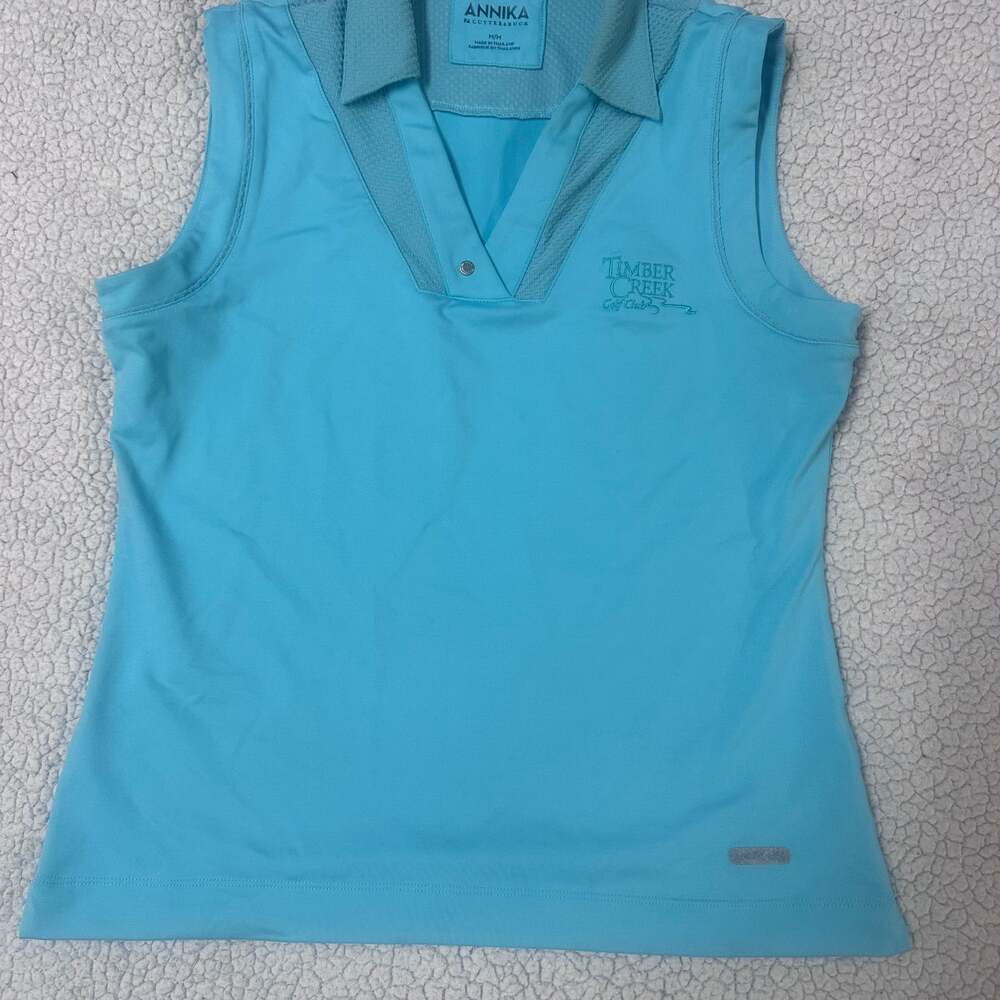 Annika by Cutter & Buck Sleeveless Golf Polo Blue Size M